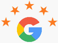 Google Logo with Five Stars