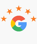 Google Logo with Five Stars